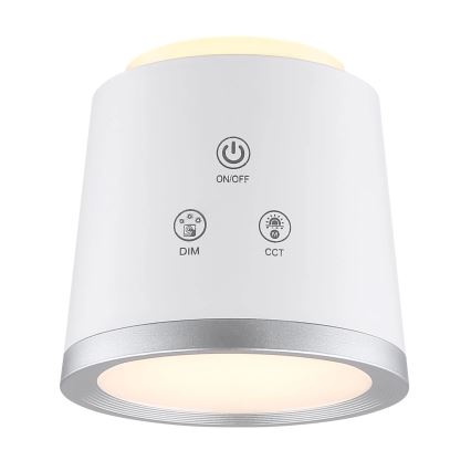 Globo - LED Prigušiva stona lampa na dodir 4u1 LED/6W/3,7V 3000K/4000K/6500K 1500 mAh USB bela