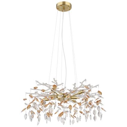 Globo - Luster na sajli 8xG9/8W/230V pr. 61 cm zlatna