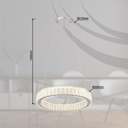 Globo - LED prigušiva luster na sajli LED/50W/230V 2700-6000K prečnik 50 cm + daljinski upravljač