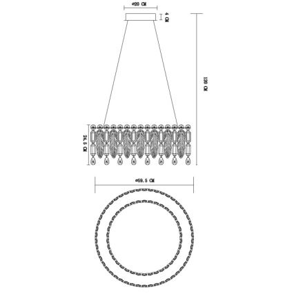 Globo - LED luster na sajli LED/58W/230V 2700-6000K + daljinski upravljač