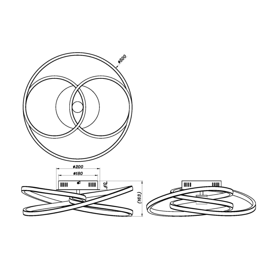 Globo - LED Nadgradni luster LED/40W/230V 3000K zlatna/crno