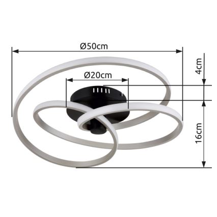 Globo - LED Nadgradni luster LED/40W/230V 3000K mat krom/crno