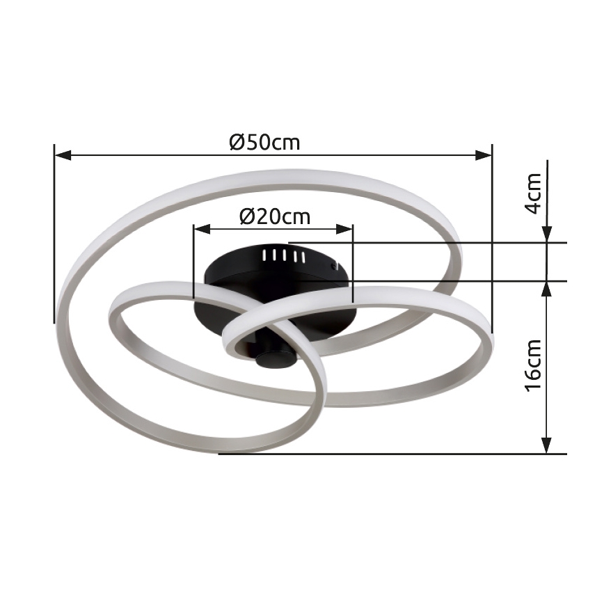 Globo - LED Nadgradni luster LED/40W/230V 3000K mat krom/crno