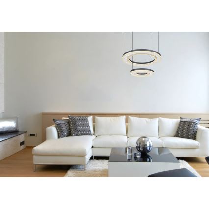 Globo - LED prigušiva luster na sajli LED/50W/230V 2700-6000K prečnik 50 cm crna + daljinski upravljač