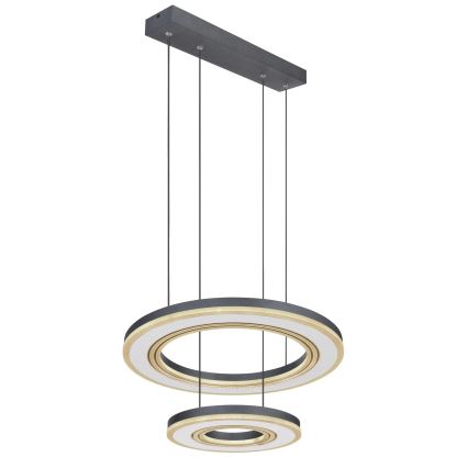 Globo - LED prigušiva luster na sajli LED/50W/230V 2700-6000K prečnik 50 cm crna + daljinski upravljač