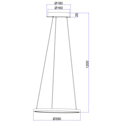 Globo - LED luster na sajli LED/19W/230V