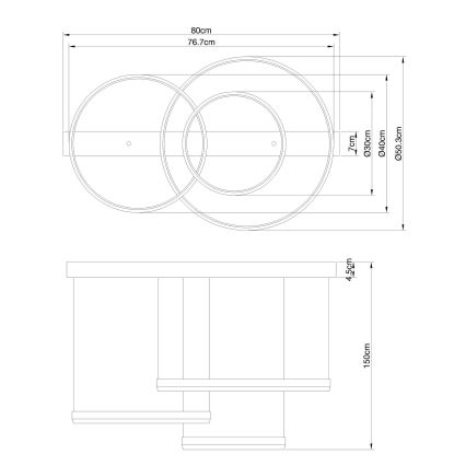 Globo - LED Prigušivi luster na sajli LED/55W/230V 2700-6000K + Daljinski upravljač