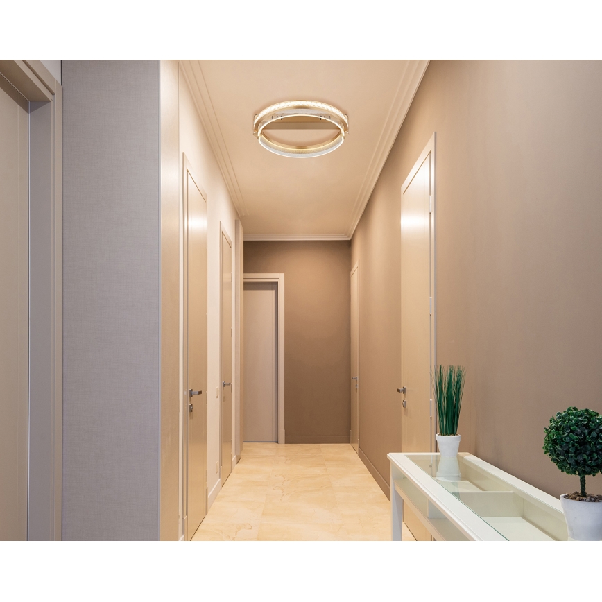 Globo - LED Prigušiva kristalna plafonjera LED/36W/230V 2700K-6000K + Daljinski upravljač