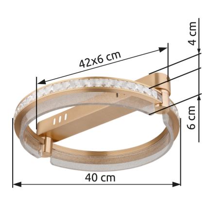 Globo - LED Prigušiva kristalna plafonjera LED/36W/230V 2700K-6000K + Daljinski upravljač