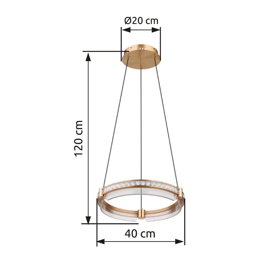 Globo - LED Prigušivi kristalni luster na sajli LED/36W/230V 2700K-6000K + Daljinski upravljač