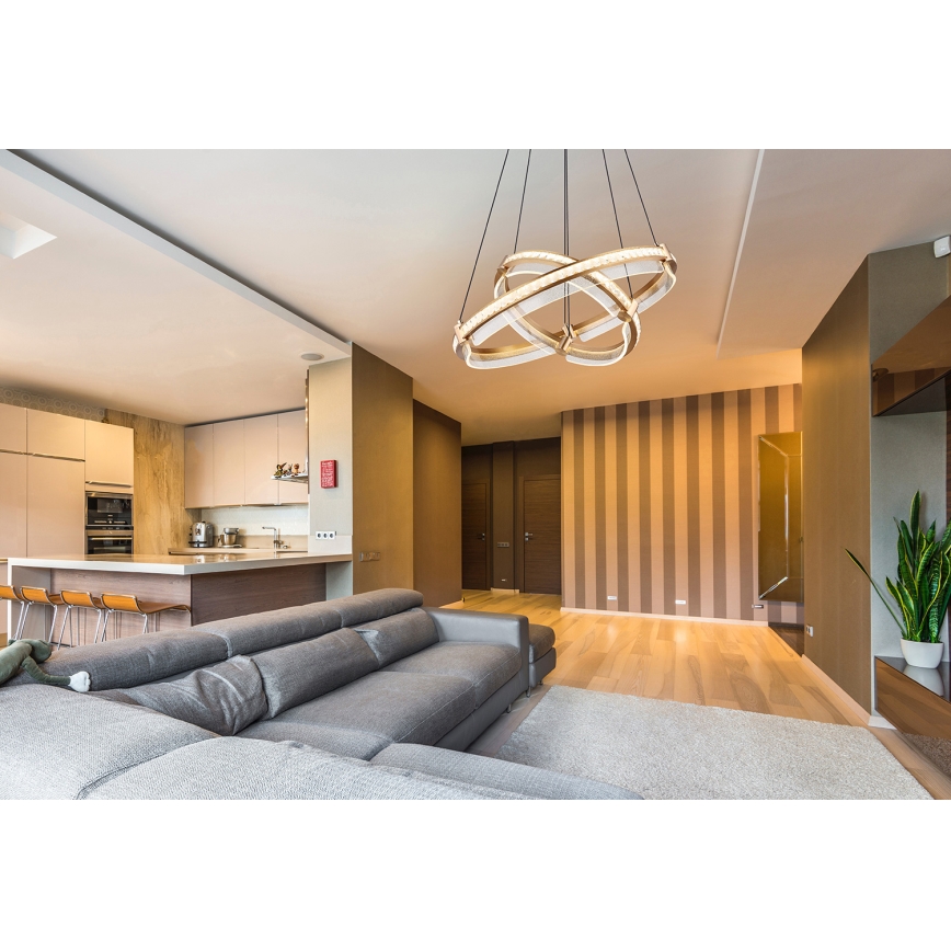 Globo - LED Prigušivi kristalni luster na sajli LED/78W/230V 2700K-6000K + Daljinski upravljač