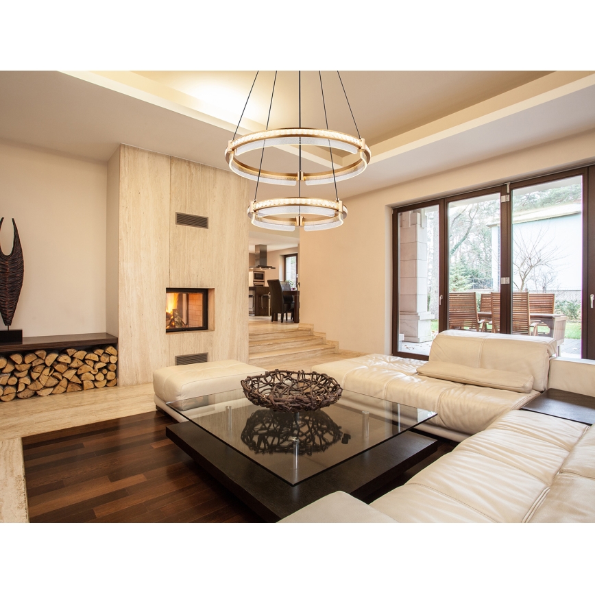 Globo - LED Prigušivi kristalni luster na sajli LED/78W/230V 2700K-6000K + Daljinski upravljač