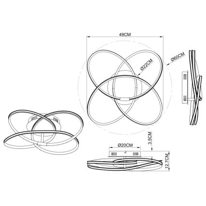 Globo - LED Nadgradni luster LED/30W/230V