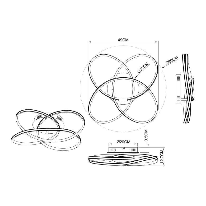 Globo - LED Nadgradni luster LED/30W/230V