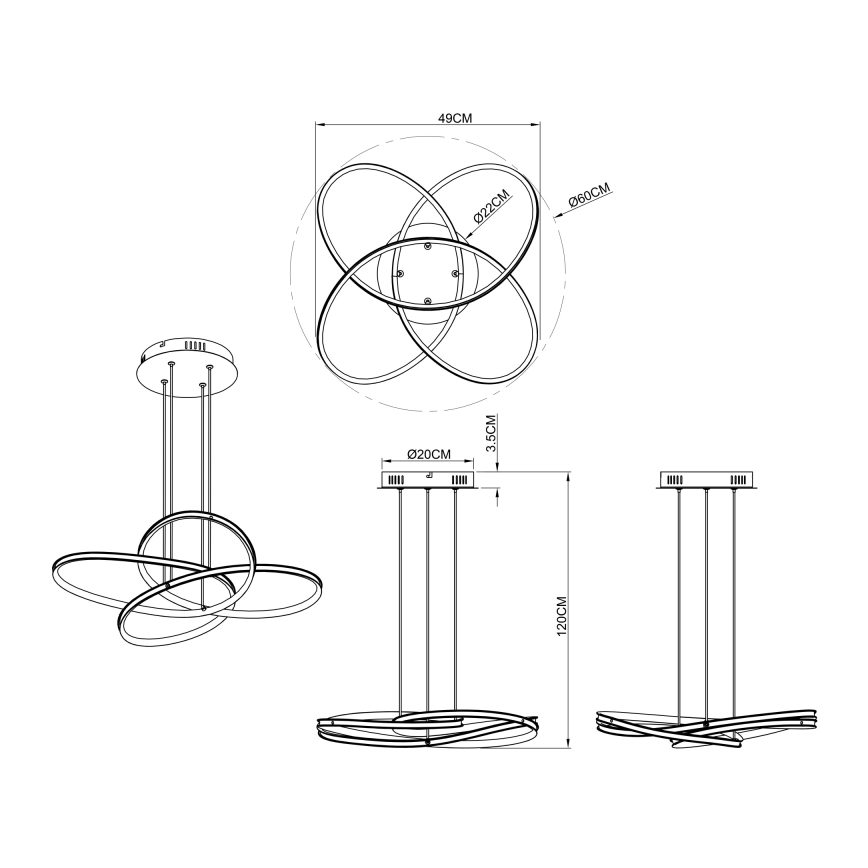 Globo - LED luster na sajli LED/30W/230V