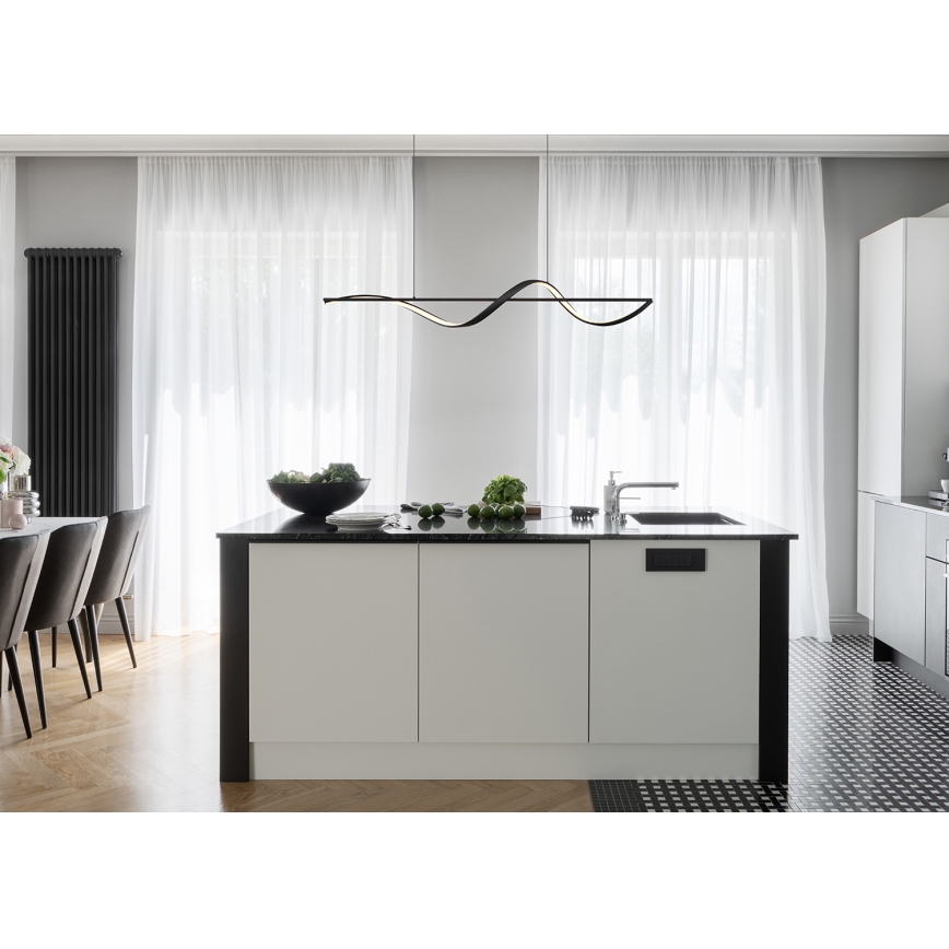 Globo - LED luster na sajli LED/24W/230V 3000K crno