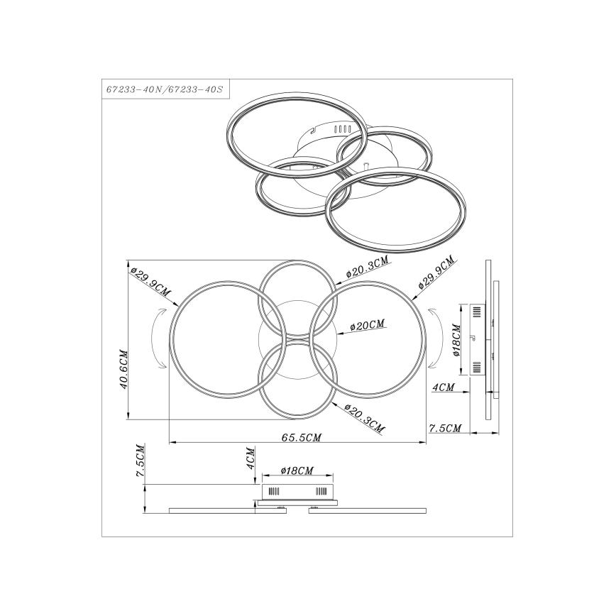 Globo - LED Ugradbeni luster LED/40W/230V