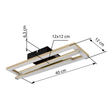 Globo - LED Plafonjera LED/24W/230V 4000K zlatna