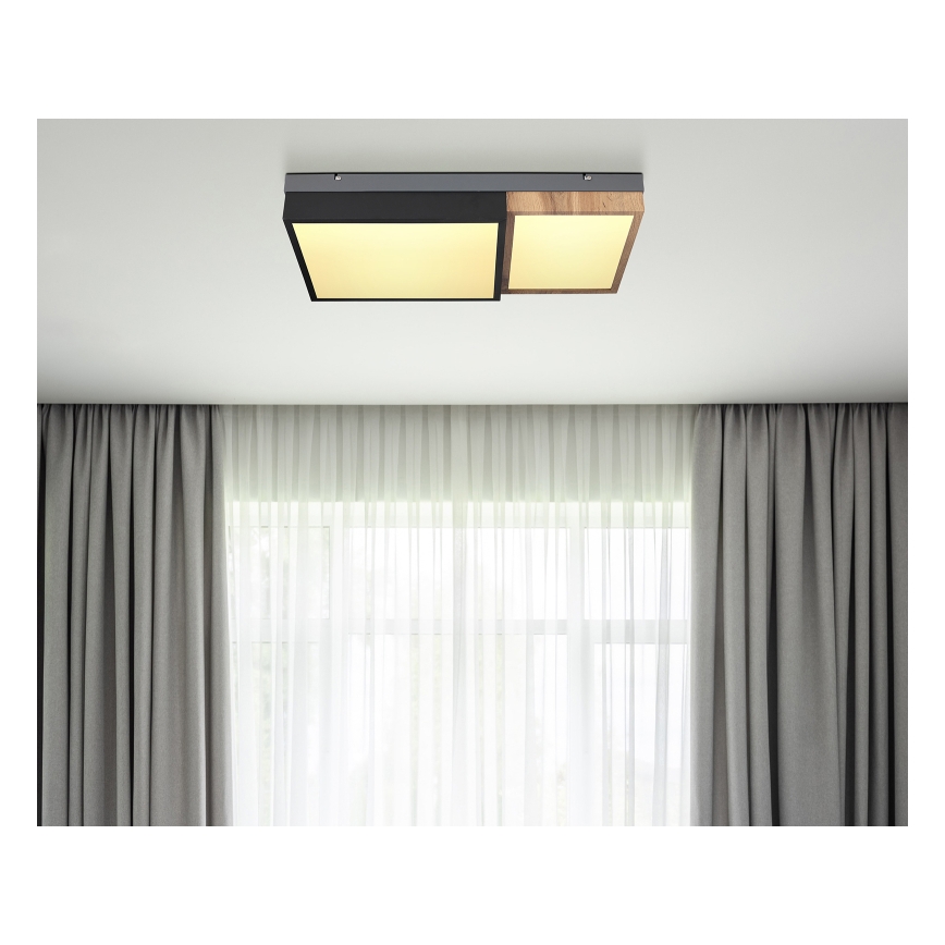 Globo 67286-30 - LED stropna svetiljka GUNDI LED/30W/230V 35x65 cm braon/crna