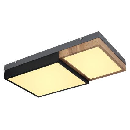 Globo 67286-30 - LED stropna svetiljka GUNDI LED/30W/230V 35x65 cm braon/crna