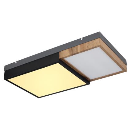 Globo 67286-30 - LED stropna svetiljka GUNDI LED/30W/230V 35x65 cm braon/crna