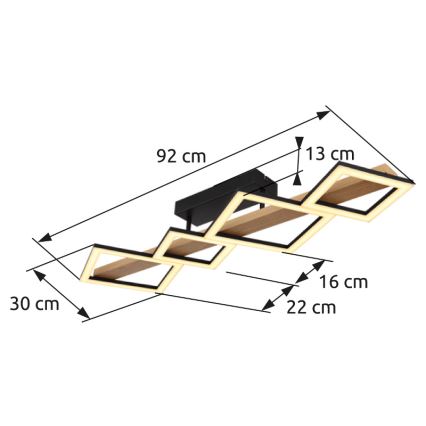 Globo - LED stropna svetiljka LED/35W/230V 3000K braon