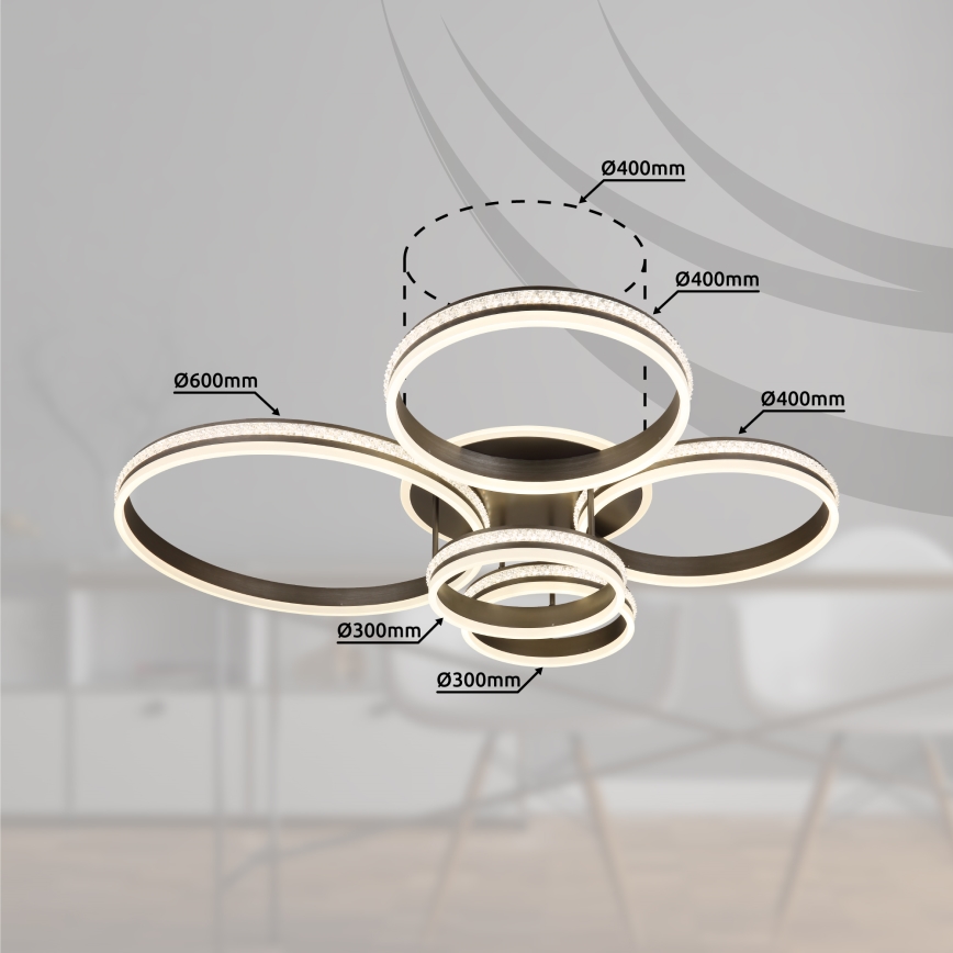 Globo - LED Prigušiva plafonjera LED/120W/230V 2700K-6000K + Daljinski upravljač