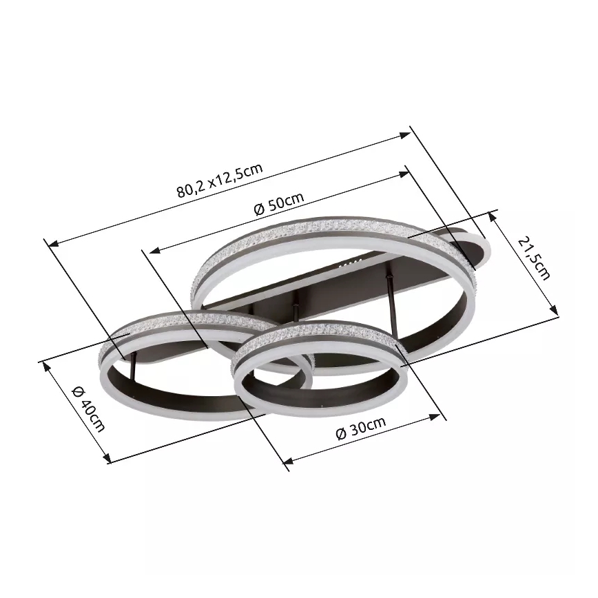 Globo - LED Prigušiva plafonjera LED/75W/230V 2700K-6000K + Daljinski upravljač