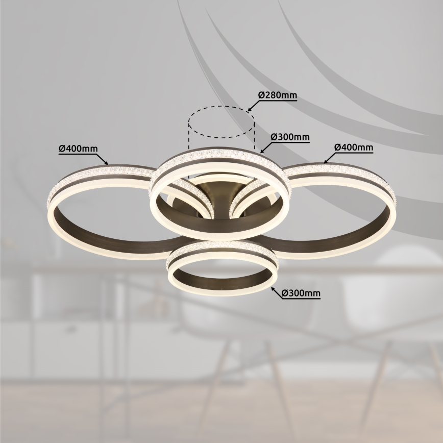 Globo - LED Prigušiva plafonjera LED/90W/230V 2700K-6000K + Daljinski upravljač