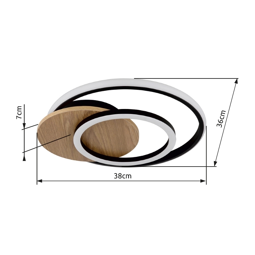 Globo - LED Plafonjera LED/24W/230V crno