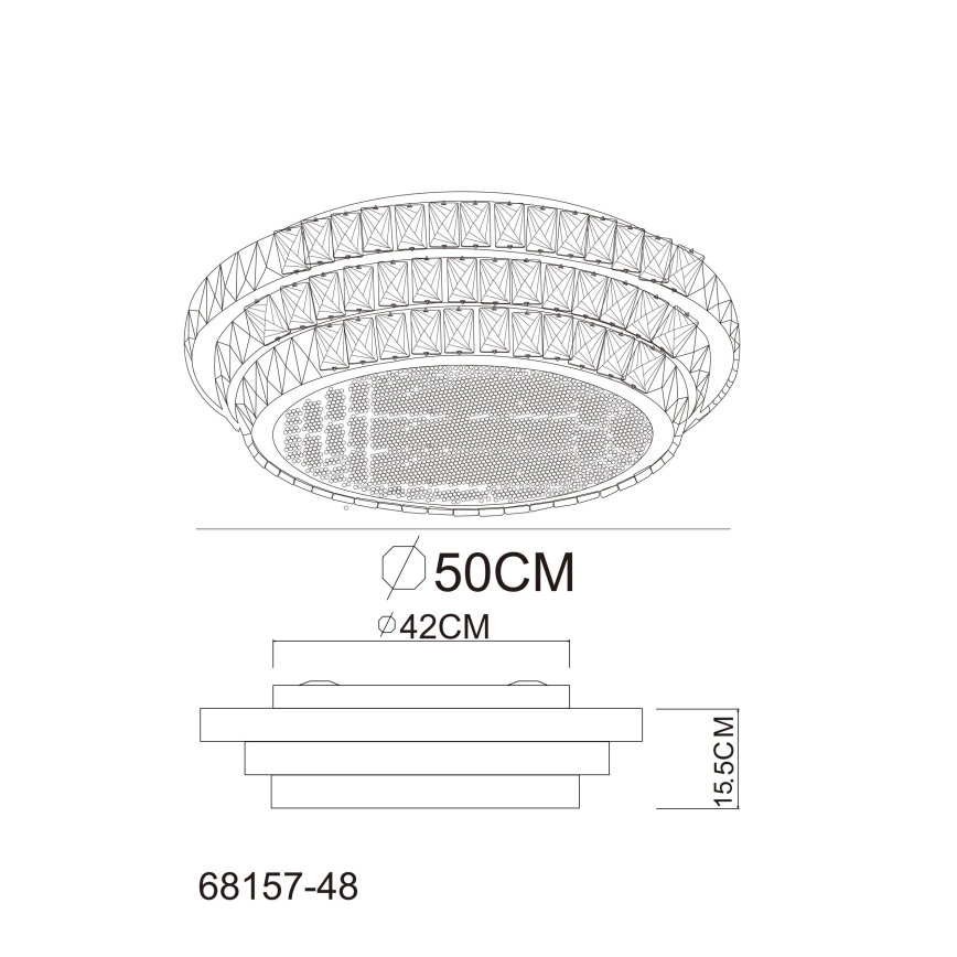 Globo - LED prigušiva plafonska svetiljka LED/48W/230V 2700-6000K Ø 50 cm bela + daljinski upravljač