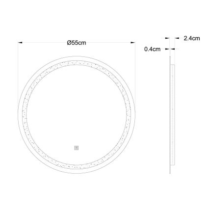 Globo - LED prigušiva zidno ogledalo sa pozadinskim osvetljenjem LED/10W/230V 4000K pr. 55 cm