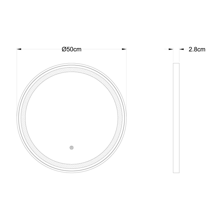 Globo - LED Prigušivo zidno ogledalo sa pozadinskim osvetljenjem LED/10W/230V 2700/4000/6500K pr. 50 cm