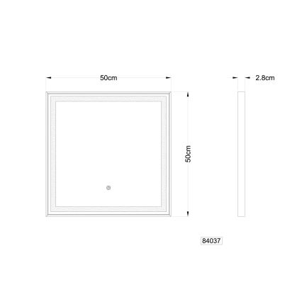 Globo - LED Prigušivo zidno ogledalo sa pozadinskim osvetljenjem LED/10W/230V 2700/4000/6500K 50x50 cm