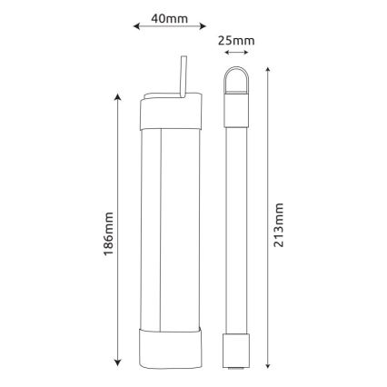 Globo - LED punjivo svetlo za montiranje ispod ormarića 3 u 1 LED/2W/5V 3000/4000/7000K 800 mAh