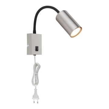 Globo - Fleksibilna zidna lampa 1xGU10/25W/230V crno/mat krom