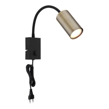 Globo - Fleksibilna zidna lampa 1xGU10/25W/230V crno/mesing