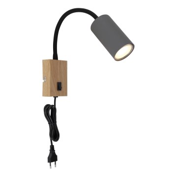 Globo - Fleksibilna zidna lampa 1xGU10/25W/230V sivo/braon