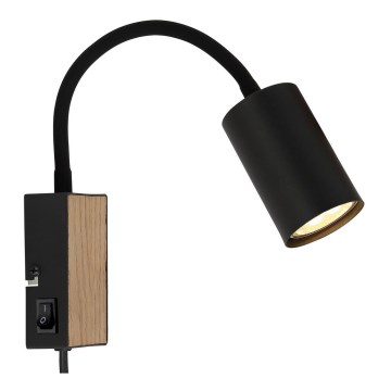 Globo - Fleksibilna zidna lampa 1xGU10/35W/230V crno/braon