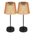 Globo - Komplet 2x LED solarna svetiljka LED/0,06W/3V IP44 40 mAh narandžasta
