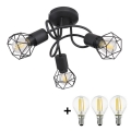 Globo - LED Nadgradni luster 3xE14/6W/230V crno