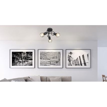 Globo - LED Nadgradni luster 3xE14/6W/230V crno
