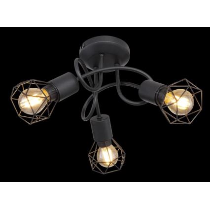 Globo - LED Nadgradni luster 3xE14/6W/230V crno