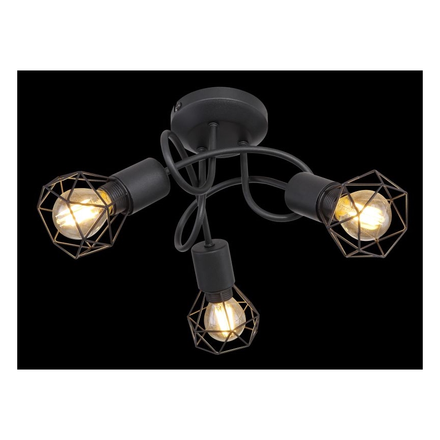 Globo - LED Nadgradni luster 3xE14/6W/230V crno