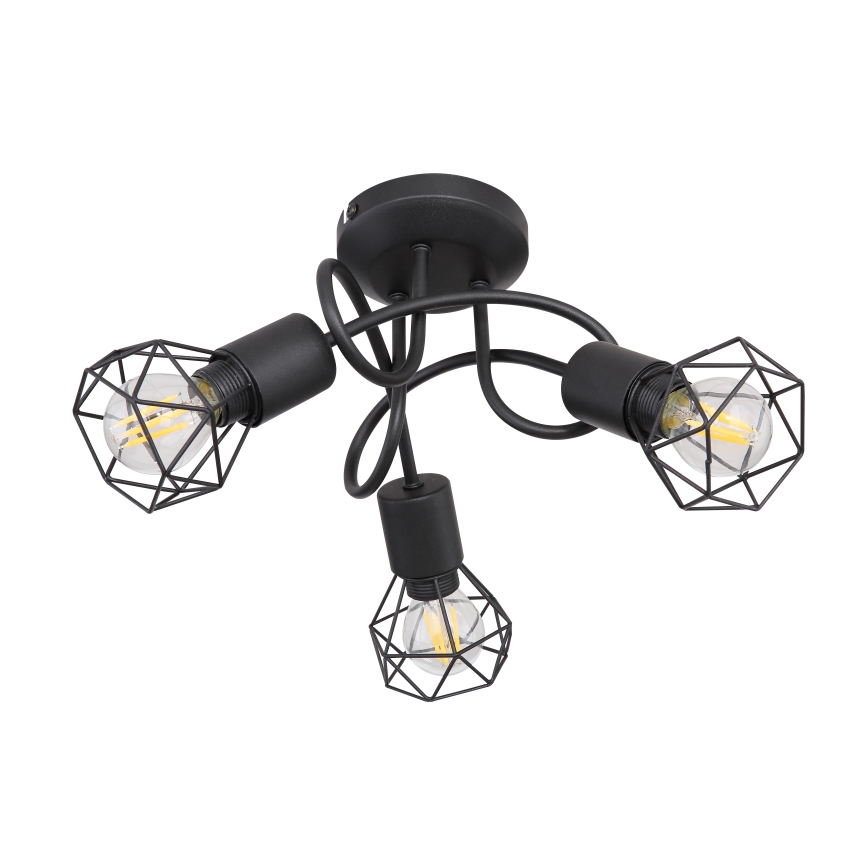 Globo - LED Nadgradni luster 3xE14/6W/230V crno