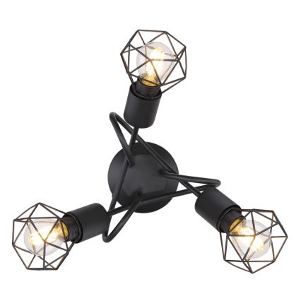 Globo - LED Nadgradni luster 3xE14/6W/230V crno