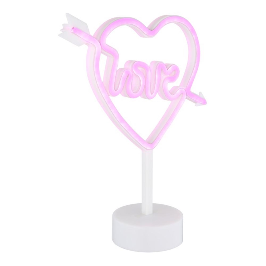 Globo - LED Neonska stona dekoracija LED/2W/3xAA srce