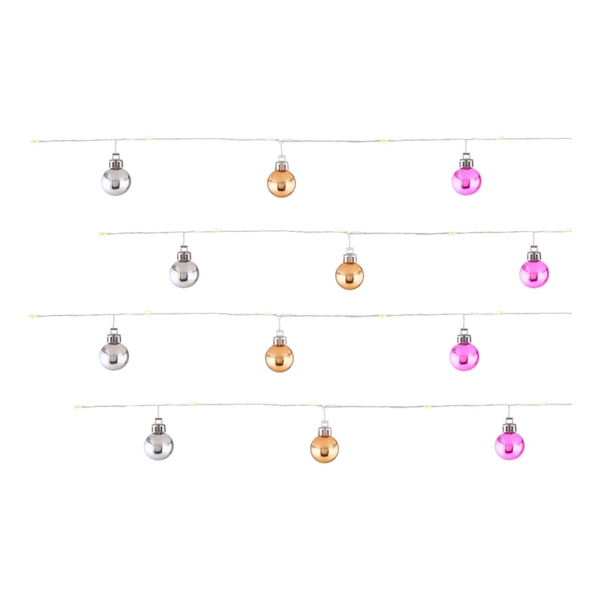 Globo - LED novogodišnji lanac 20xLED/2xAA 2,2m topla bela