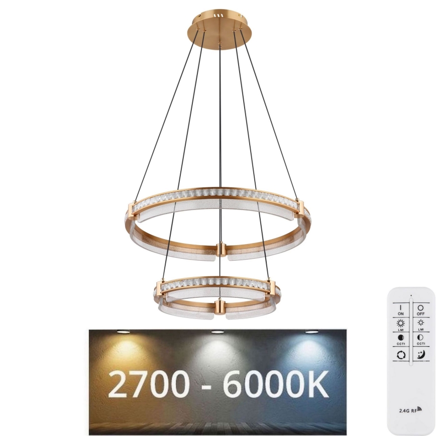 Globo - LED prigušiva kristalni luster na sajli LED/78W/230V 2700K-6000K + daljinski upravljač
