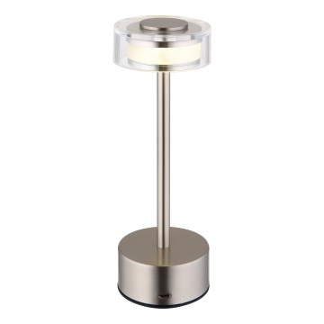 Globo - LED Prigušiva punjiva dodirna stona lampa LED/2,5W/3,7V 2700/4000/6500K 1800mAh mat krom